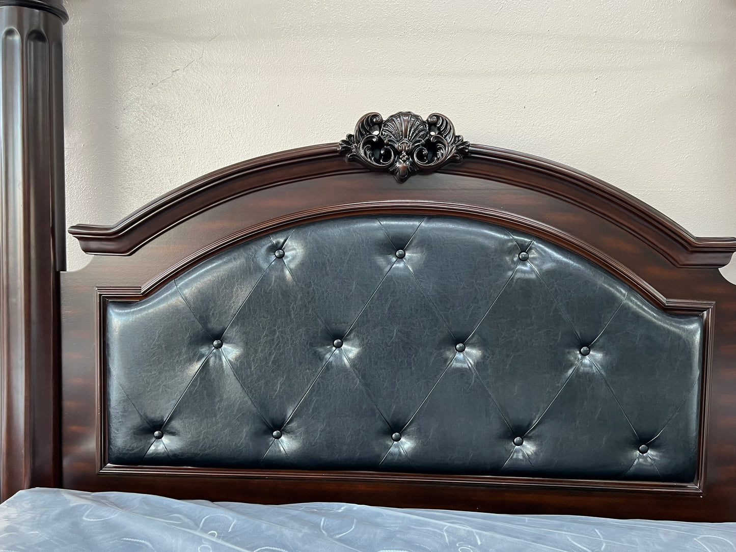 FLOOR SAMPLE - KING CANOPY BED W/ GLACIER FIRM MATTRESS