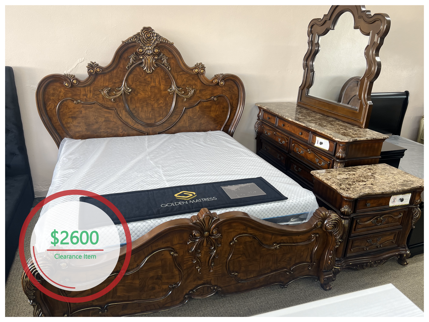 CLEARANCE - 5PC KING VICTORIAN STYLE BED