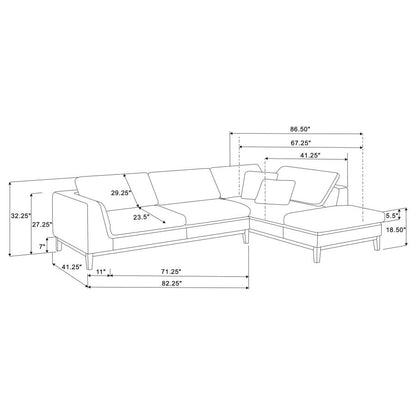 PERSIA 2-PIECE MODULAR SECTIONAL GREY