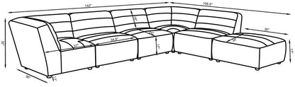 SUNNY UPHOLSTERED 6-PIECE MODULAR SECTIONAL