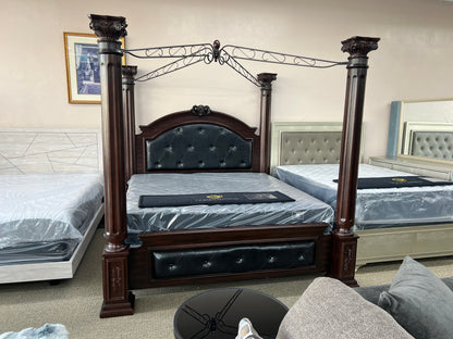 FLOOR SAMPLE - KING CANOPY BED W/ GLACIER FIRM MATTRESS